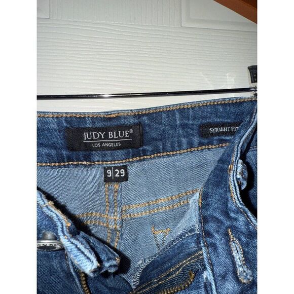 JUDY BLUE Straight Leg Fit JB8418 Tiered Ankle Hem Blue Denim Jeans Size 9/29 - Picture 6 of 11